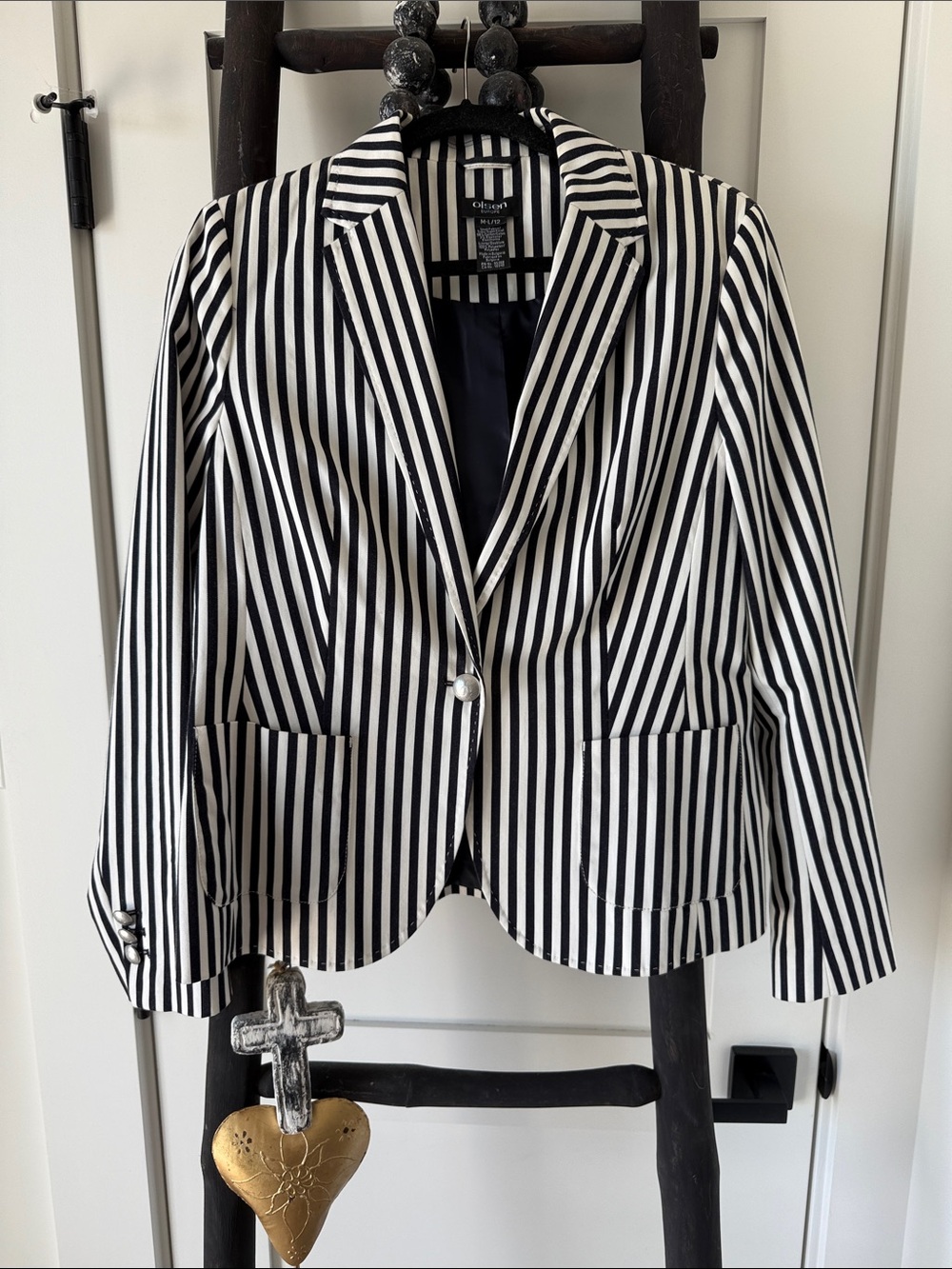 Olsen Europe stretch Striped Black and White Blazer